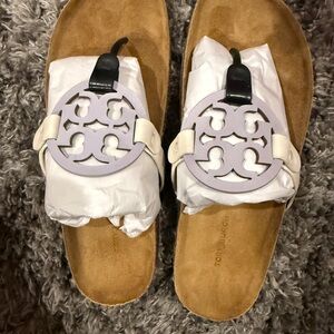 Tory Burch Spring Lavender and Black Sandals